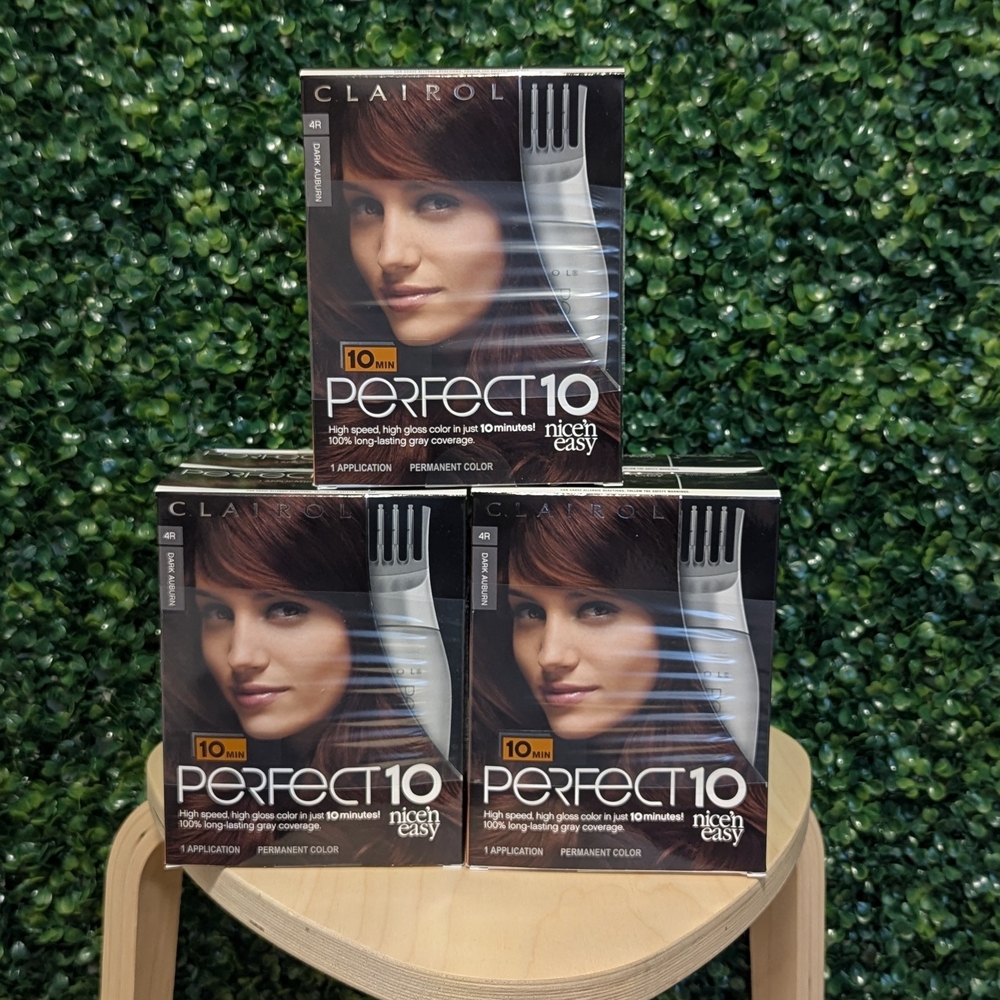 6X Clairol Perfect 10 Nice n Easy DARK AUBURN 4R